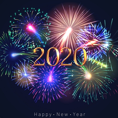 Bonne année 2020 souhaits et salutations pour les clients de Whaleflo
